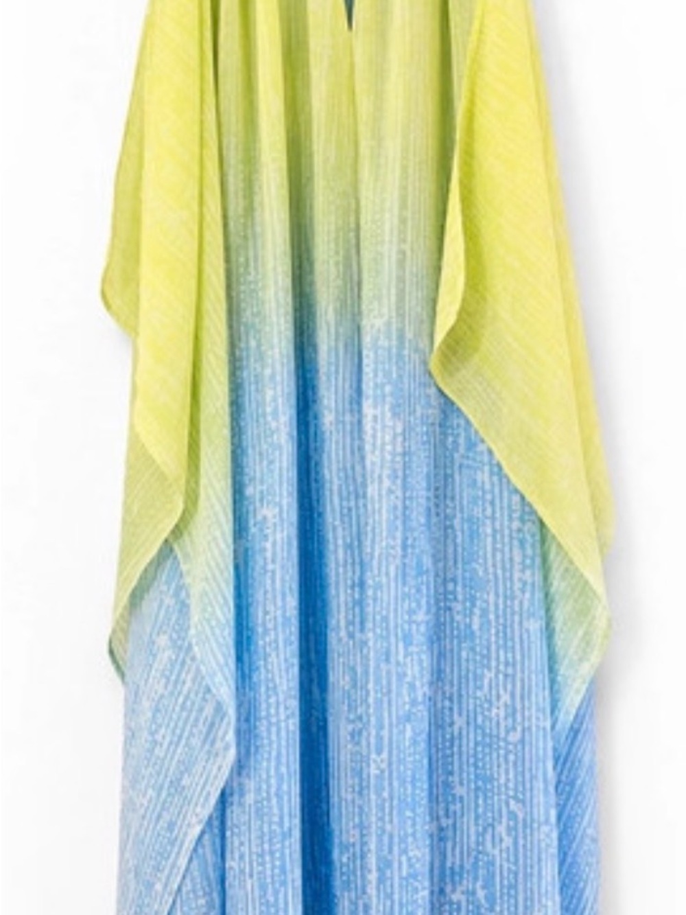 Badgley Mischka Yellow to Blue Ombre Maxi Dress